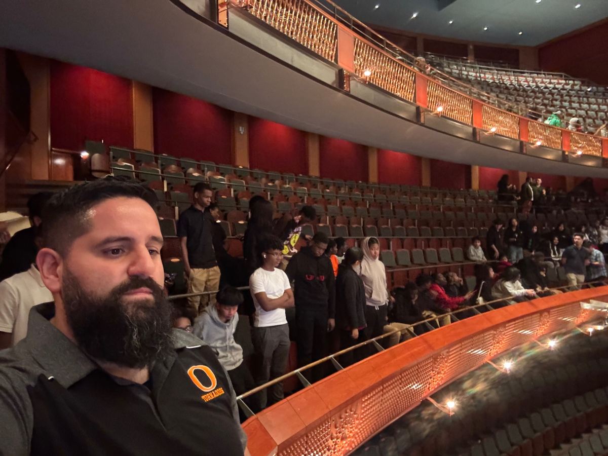 Chaperoning a student trip to an auditorium event