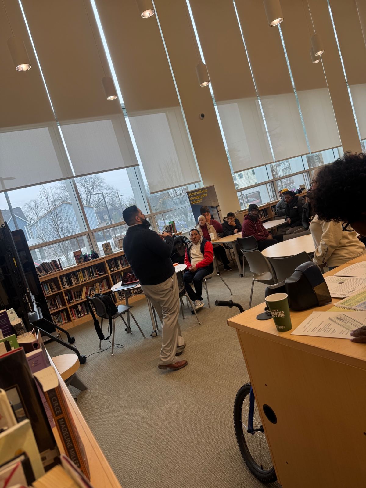 Presenting to families in the school library
