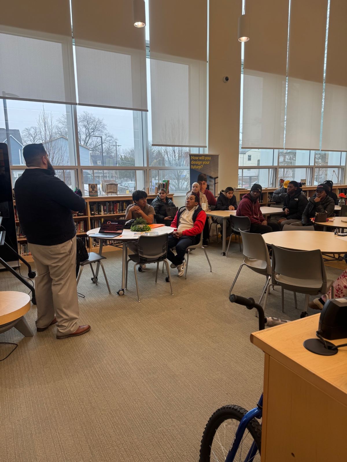 Leading a professional learning session in the school library